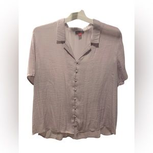 Vince Camuto lavender silk short sleeve blouse